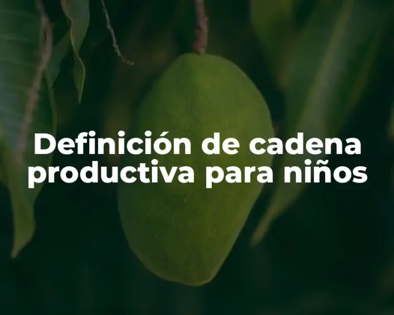 Definición de cadena productiva para niños