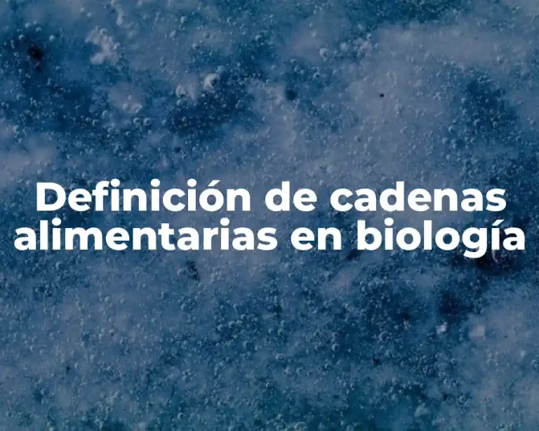 Definición de cadenas alimentarias en biología