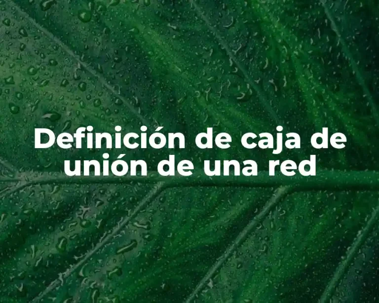 Definición de caja de unión de una red