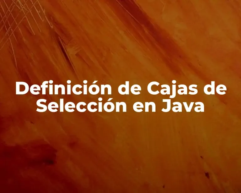 Definición de Cajas de Selección en Java