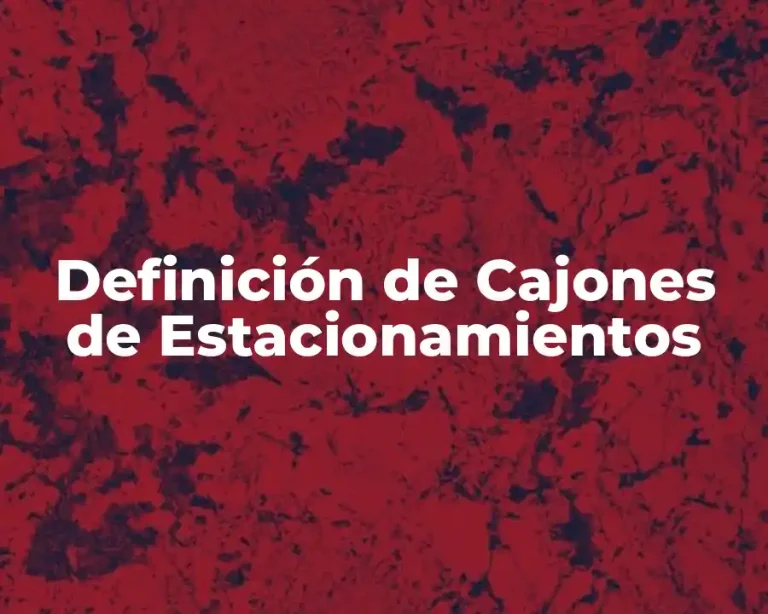 Definición de Cajones de Estacionamientos