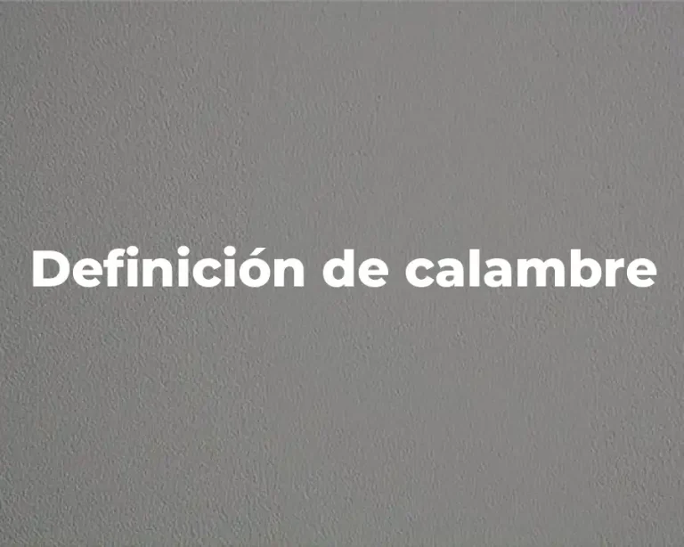 Definición de calambre