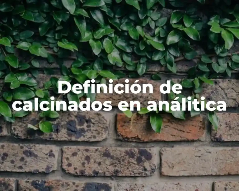 Definición de calcinados en análitica