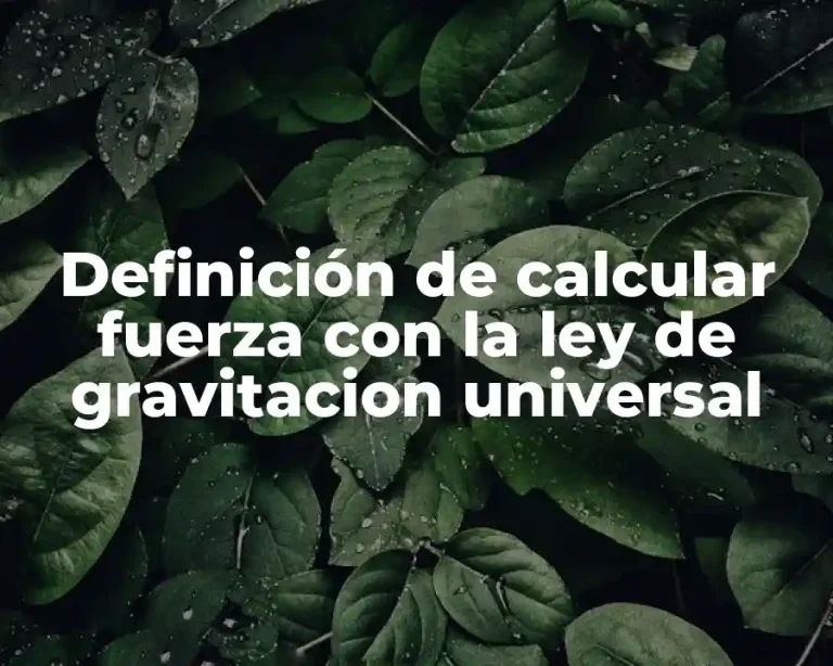 Definición de calcular fuerza con la ley de gravitacion universal