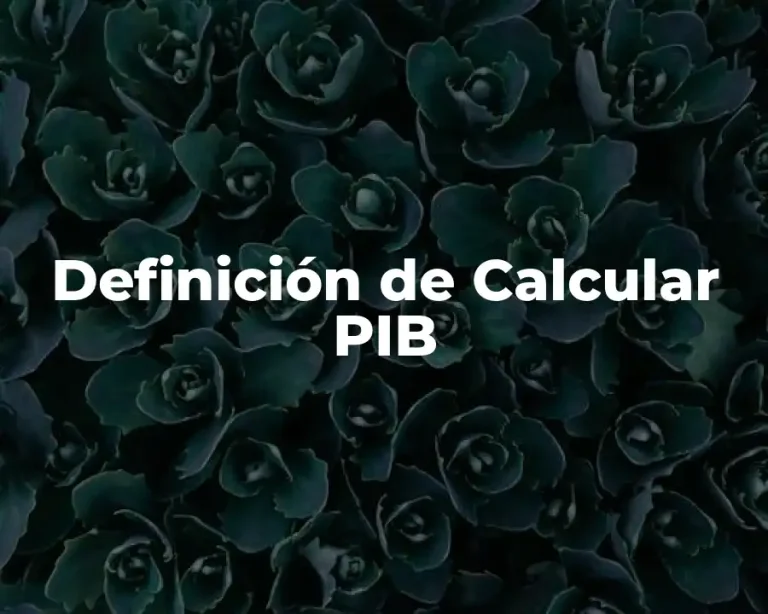 Definición de Calcular PIB