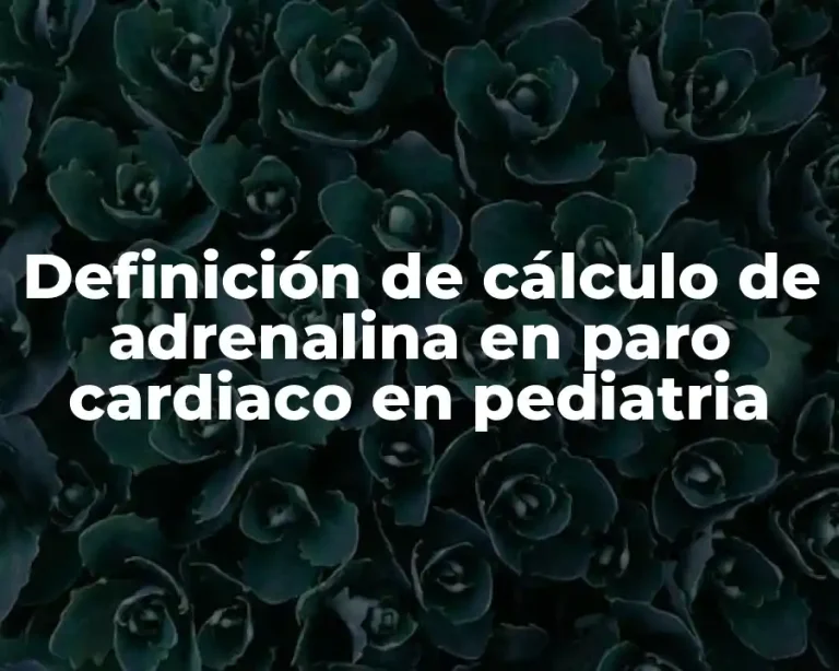 Definición de cálculo de adrenalina en paro cardiaco en pediatria