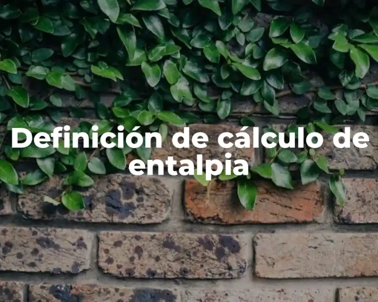 Definición de cálculo de entalpia