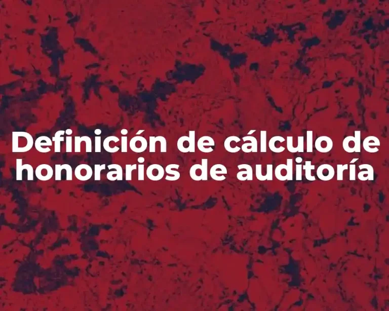 Definición de cálculo de honorarios de auditoría