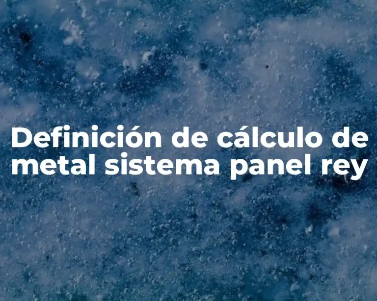 Definición de cálculo de metal sistema panel rey