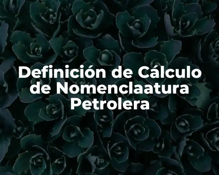 Definición de Cálculo de Nomenclaatura Petrolera