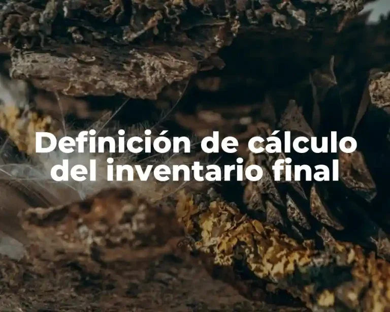 Definición de cálculo del inventario final