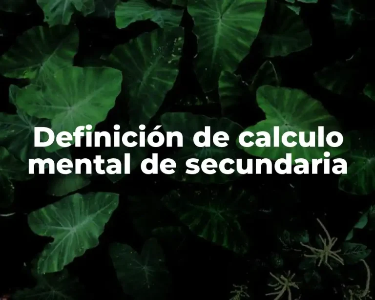 Definición de calculo mental de secundaria