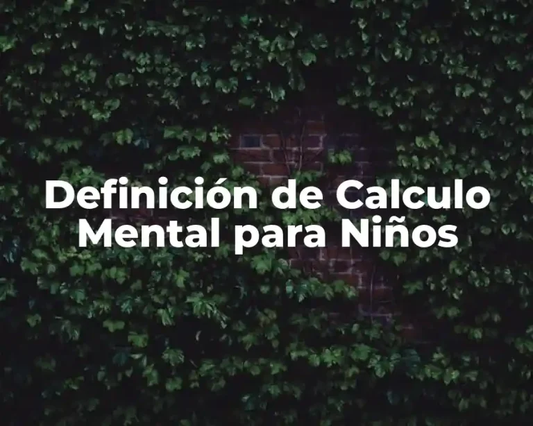 Definición de Calculo Mental para Niños