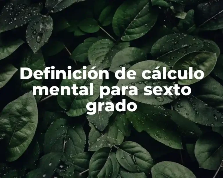 Definición de cálculo mental para sexto grado