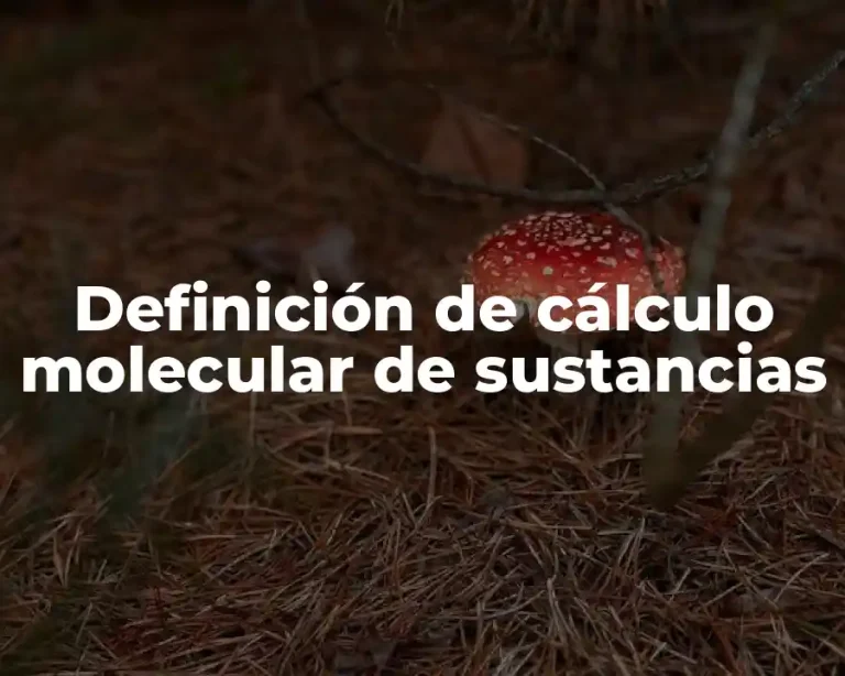 Definición de cálculo molecular de sustancias