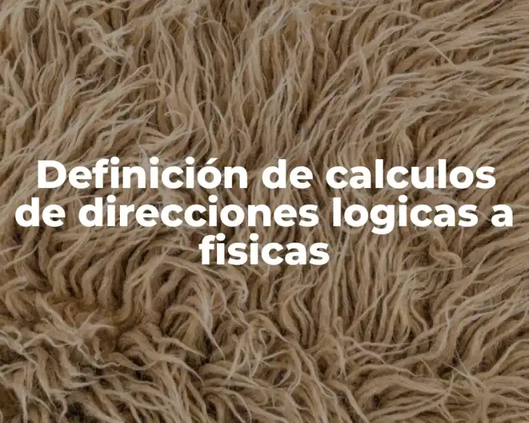 Definición de calculos de direcciones logicas a fisicas
