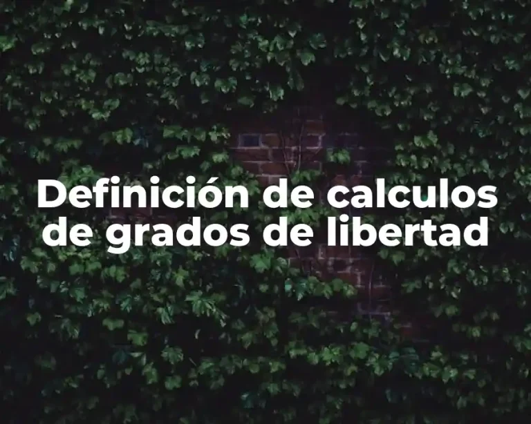 Definición de calculos de grados de libertad