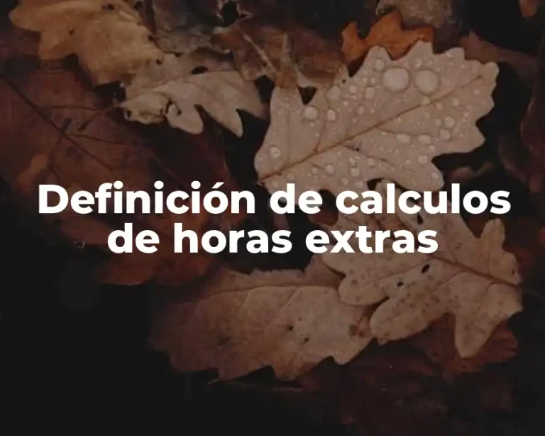 Definición de calculos de horas extras