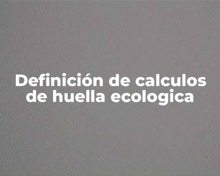 Definición de calculos de huella ecologica