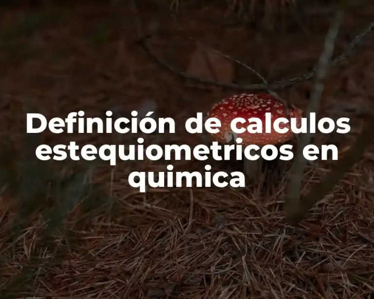 Definición de calculos estequiometricos en quimica
