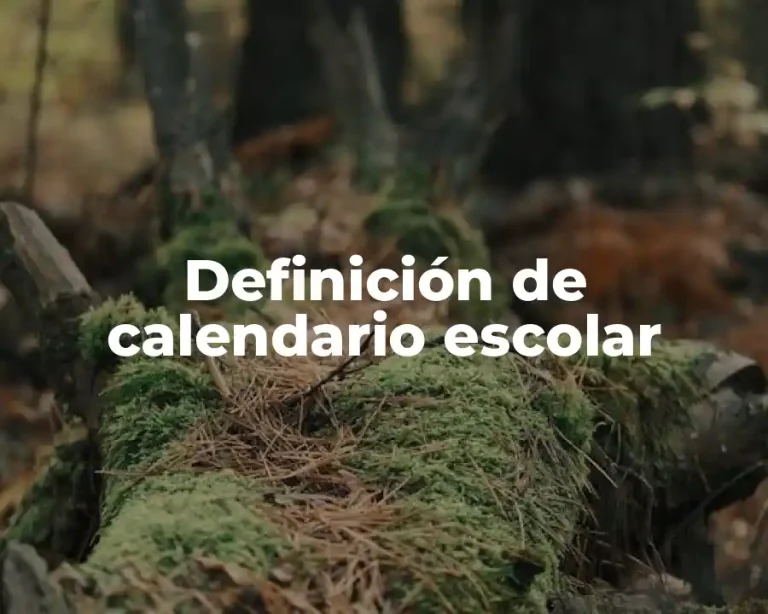 Definición de calendario escolar