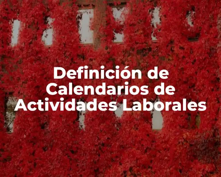 Definición de Calendarios de Actividades Laborales