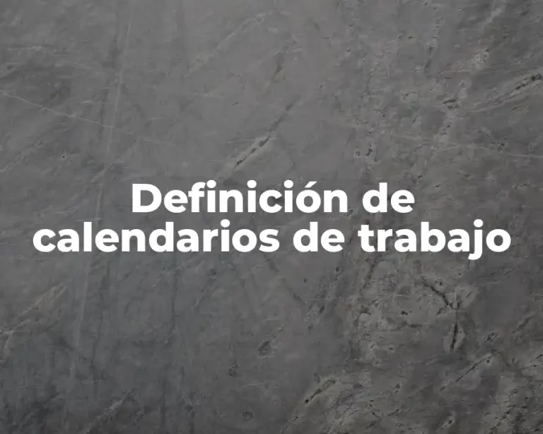 Definición de calendarios de trabajo