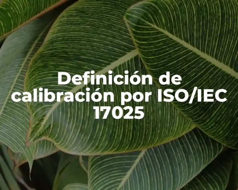 Definición de calibración por ISO/IEC 17025