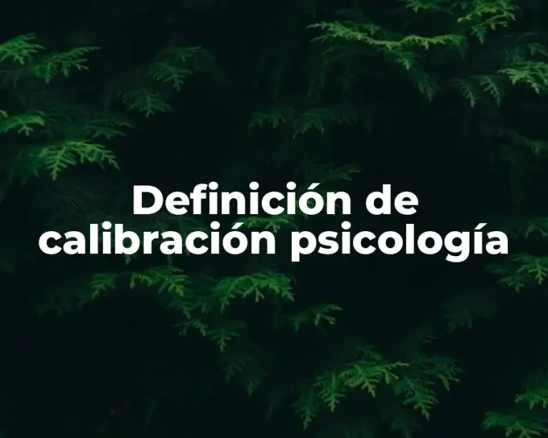 Definición de calibración psicología