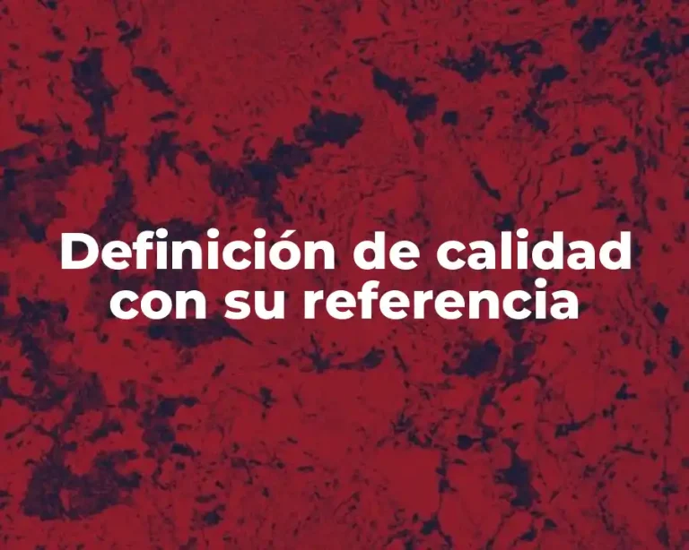 Definición de calidad con su referencia
