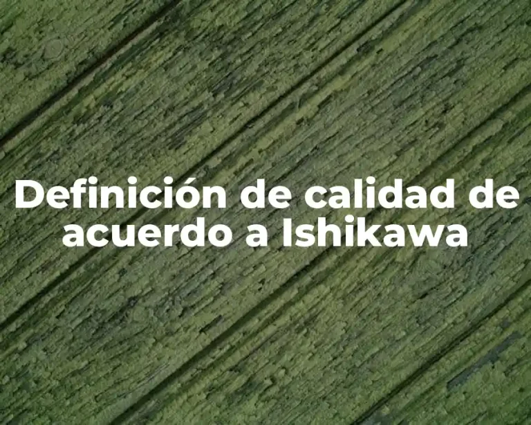 Definición de calidad de acuerdo a Ishikawa
