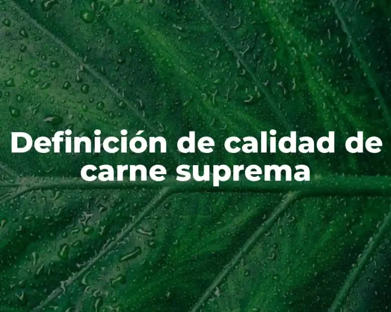 Definición de calidad de carne suprema