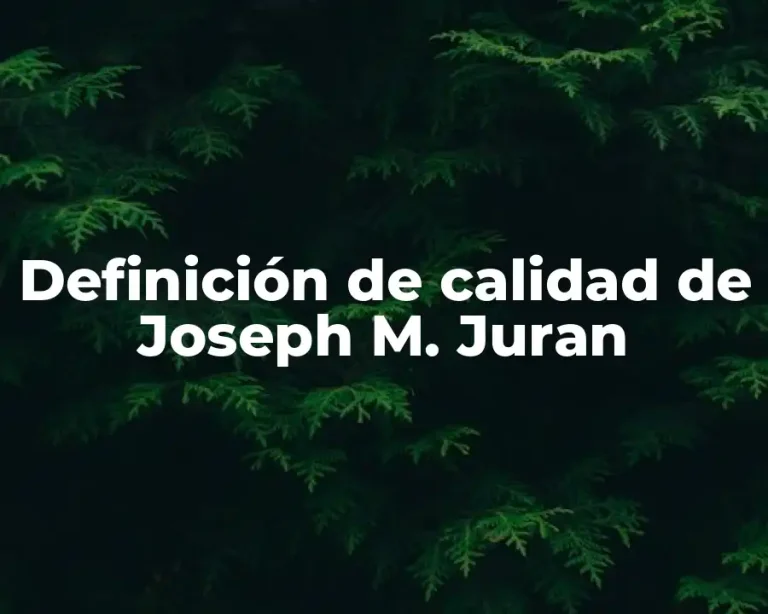 Definición de calidad de Joseph M. Juran