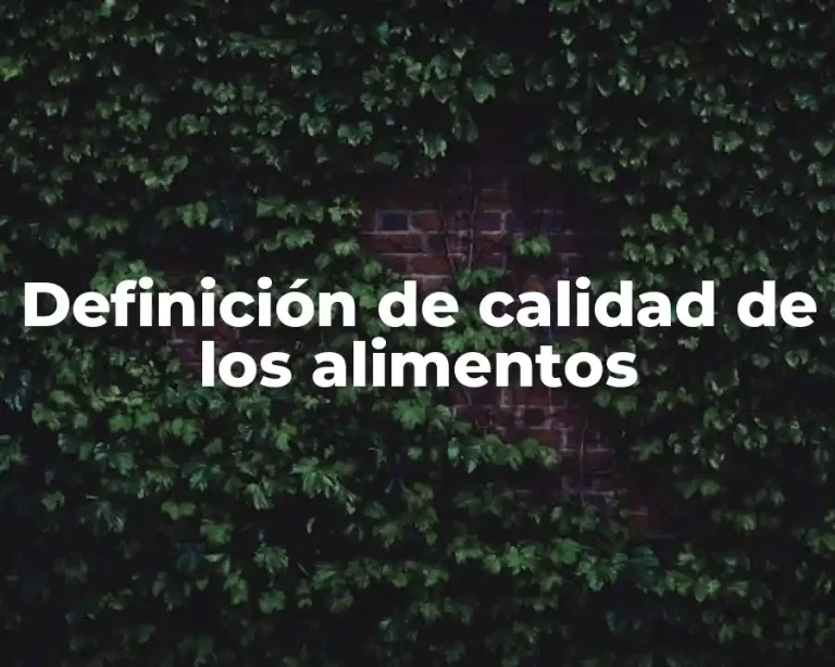 Definición de calidad de los alimentos