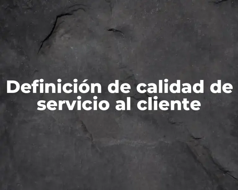 Definición de calidad de servicio al cliente