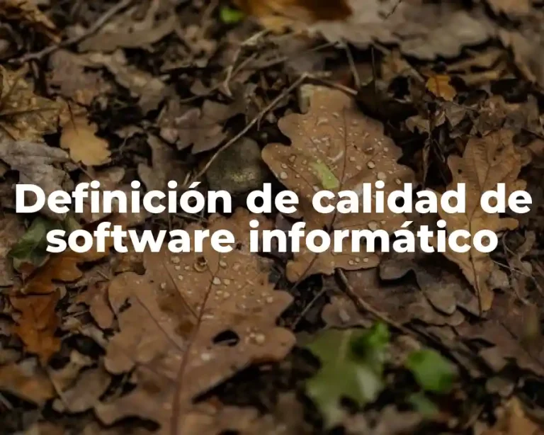 Definición de calidad de software informático