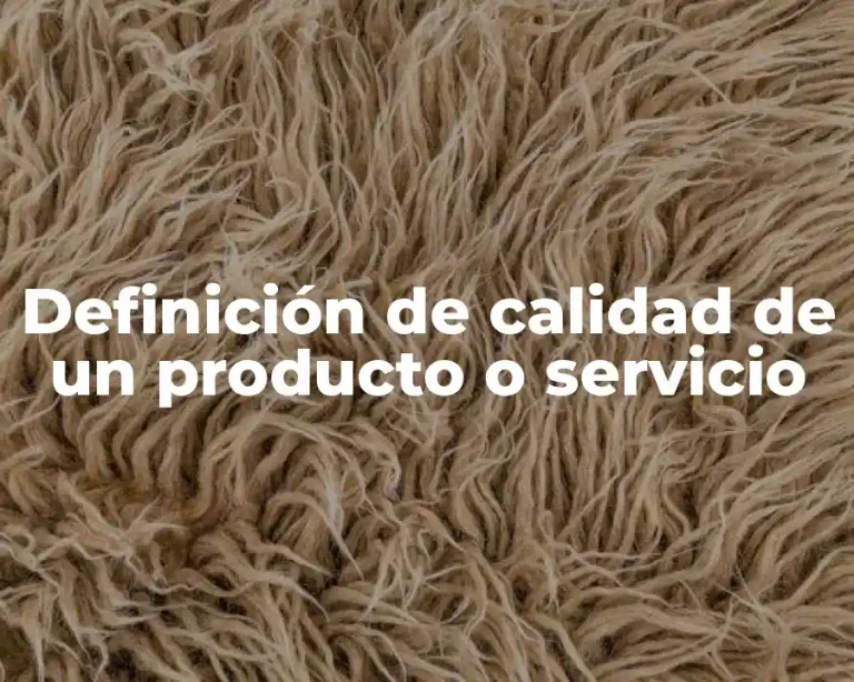 Definición de calidad de un producto o servicio