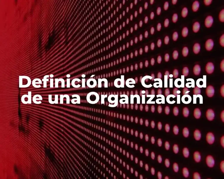 Definición de Calidad de una Organización