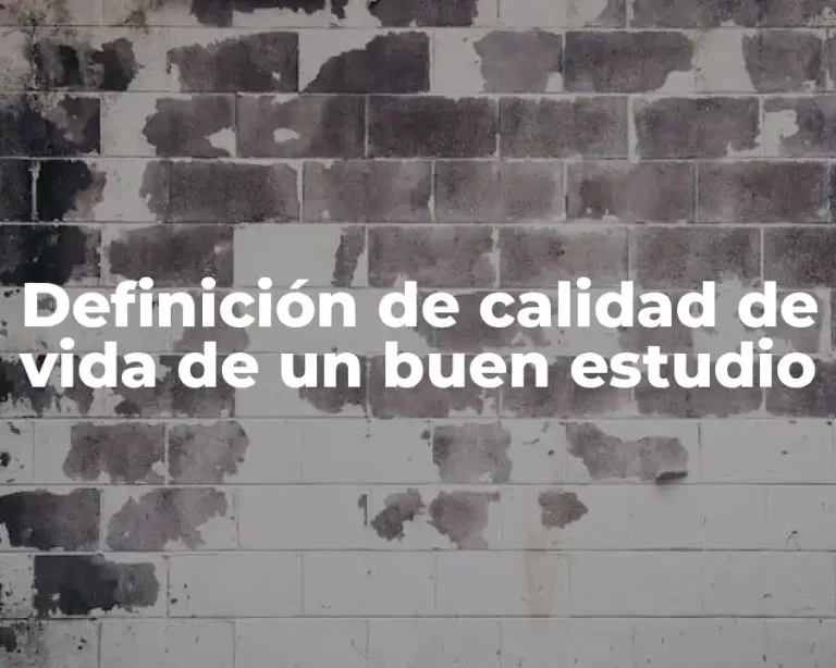 Definición de calidad de vida de un buen estudio