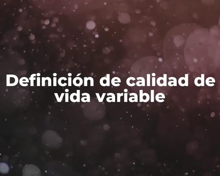 Definición de calidad de vida variable