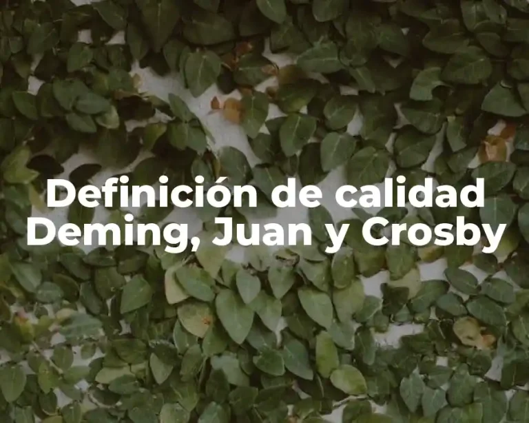 Definición de calidad Deming, Juan y Crosby