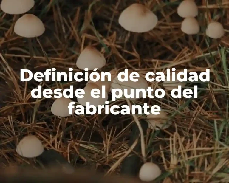 Definición de calidad desde el punto del fabricante