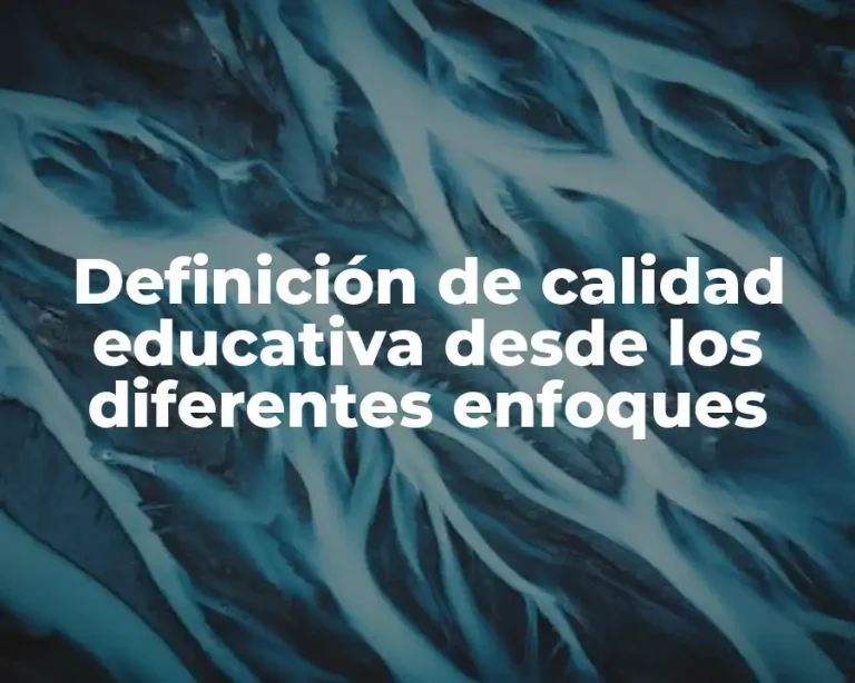 Definición de calidad educativa desde los diferentes enfoques