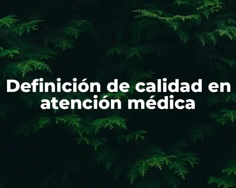 Definición de calidad en atención médica