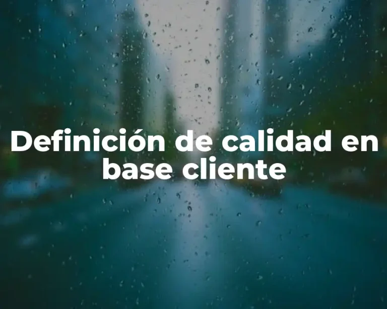 Definición de calidad en base cliente