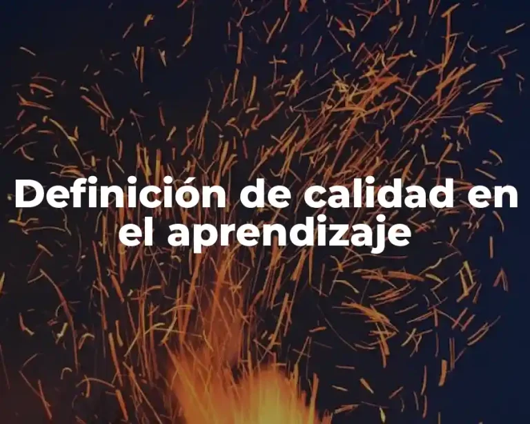 Definición de calidad en el aprendizaje