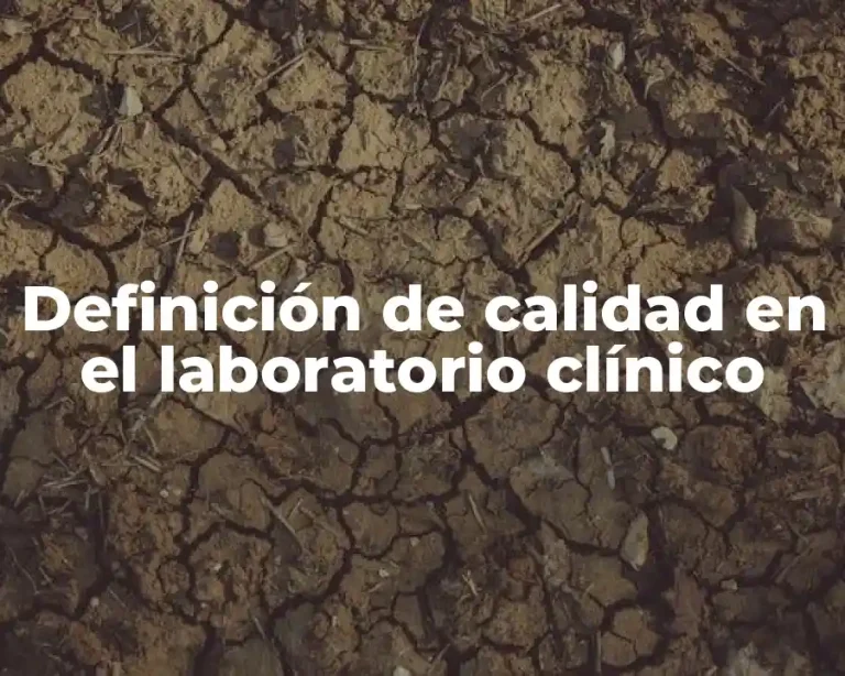 Definición de calidad en el laboratorio clínico