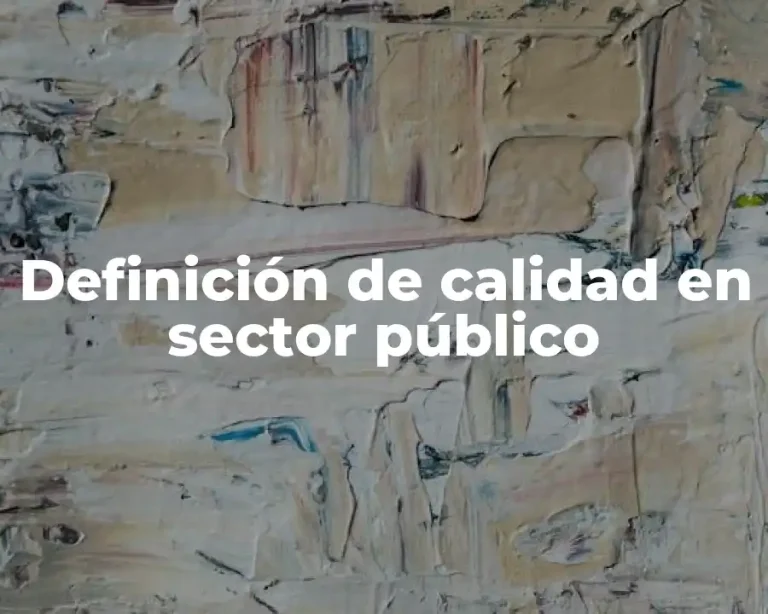 Definición de calidad en sector público