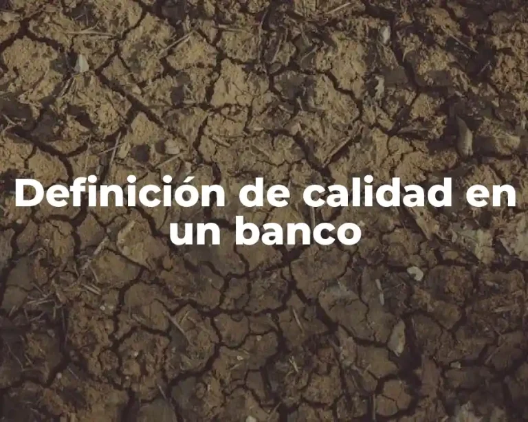 Definición de calidad en un banco
