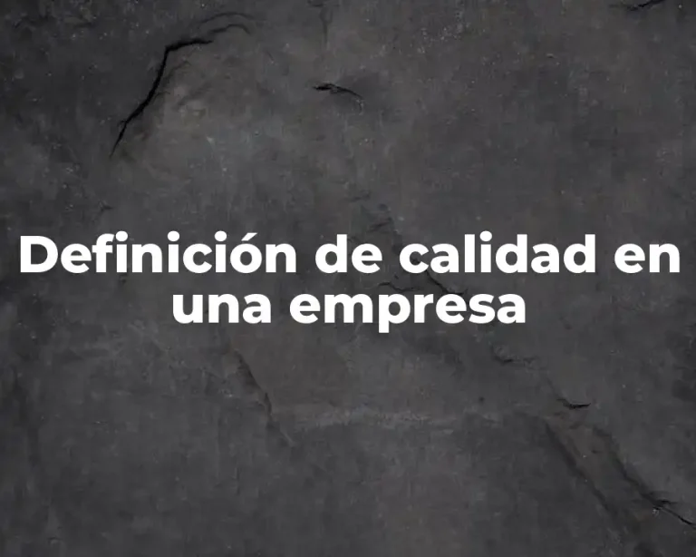 Definición de calidad en una empresa